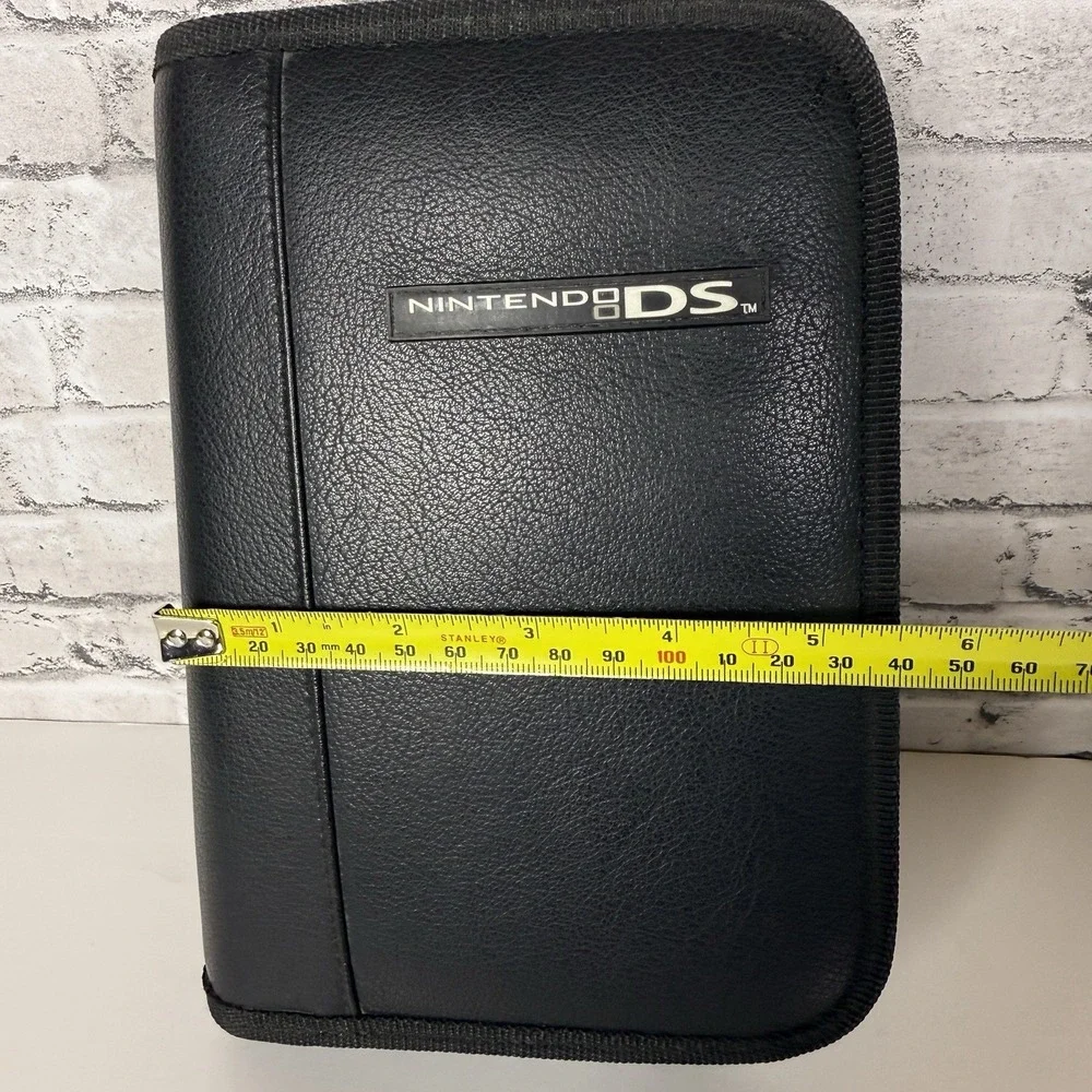 Nintendo DS Carry Travel Case Bi Fold Black Faux Leather